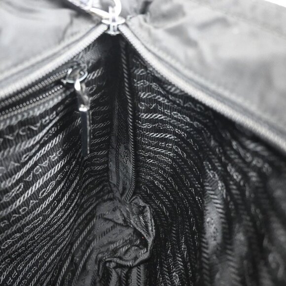 PRADA MILANO Logo Tessuto Shoulder Bag Nylon Leather Black Italy 87KA725 - Picture 13 of 16